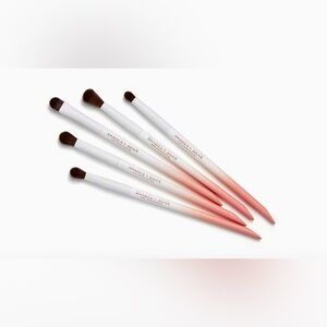 Shades by Shan Brush Set Collection Coral Pink and White Ombré Eyeshadow Brushes